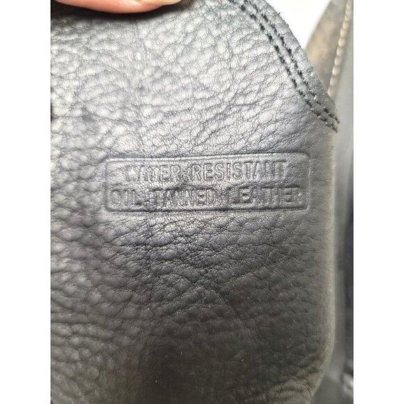 Vintage Black Soft Leather Flame  AND Oil Resistant Engineer Wester Boots Size 1 - Picture 9 of 15